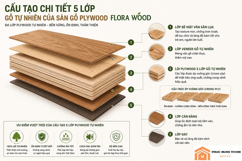 cấu tạo sàn gỗ plywood