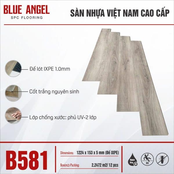sàn nhựa SPC Blue Angle B581