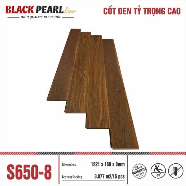 Sàn Gỗ Black Pearl S650-8 dày 8mm